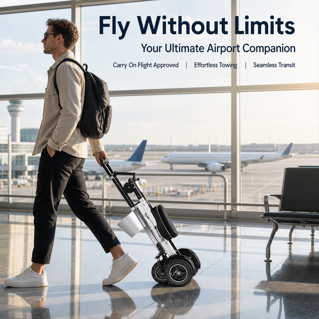 Airline‑Ready 3‑Wheel Folding Electric Scooter, 450W Motor Removable Battery, Portable Foldable E‑Scooter with Storage Basket Shock Absorption for Travel & Daily Errands