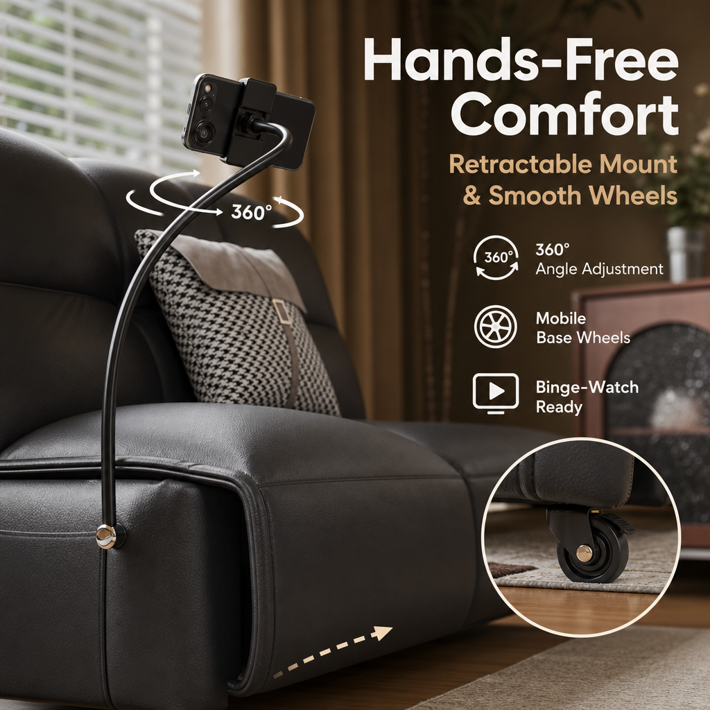 2‑in‑1 Leather Sofa Bed with Phone Holder & Hidden Storage, Convertible Pull‑Out Sleeper Couch with Wheels, Ergonomic Multi‑Posture Lounge Sofa for Small Apartment